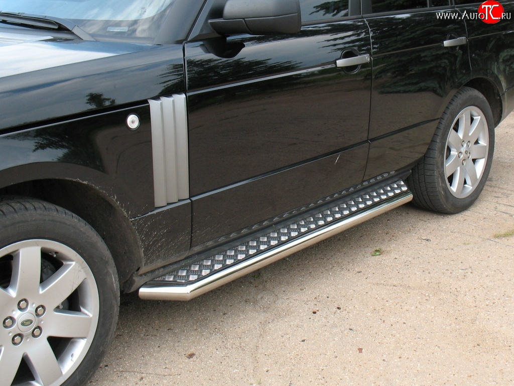 33 649 р. Широкая защита порогов Russtal Land Rover Range Rover 3 L322 дорестайлинг (2002-2006)  с доставкой в г. Керчь