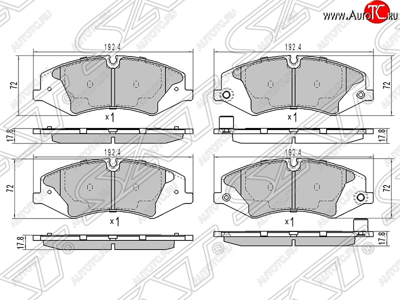 1 599 р. Колодки тормозные SAT (передние)  Land Rover Range Rover  3 L322 - Range Rover Sport ( 1 L320,  2 L494)  с доставкой в г. Керчь