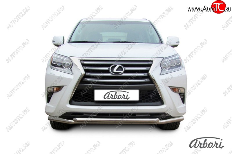 22 229 р. Защита переднего бампера Arbori (нержавейка, 2 трубы d57 и 57 mm) Lexus GX460 J150 1-ый рестайлинг (2013-2019)  с доставкой в г. Керчь
