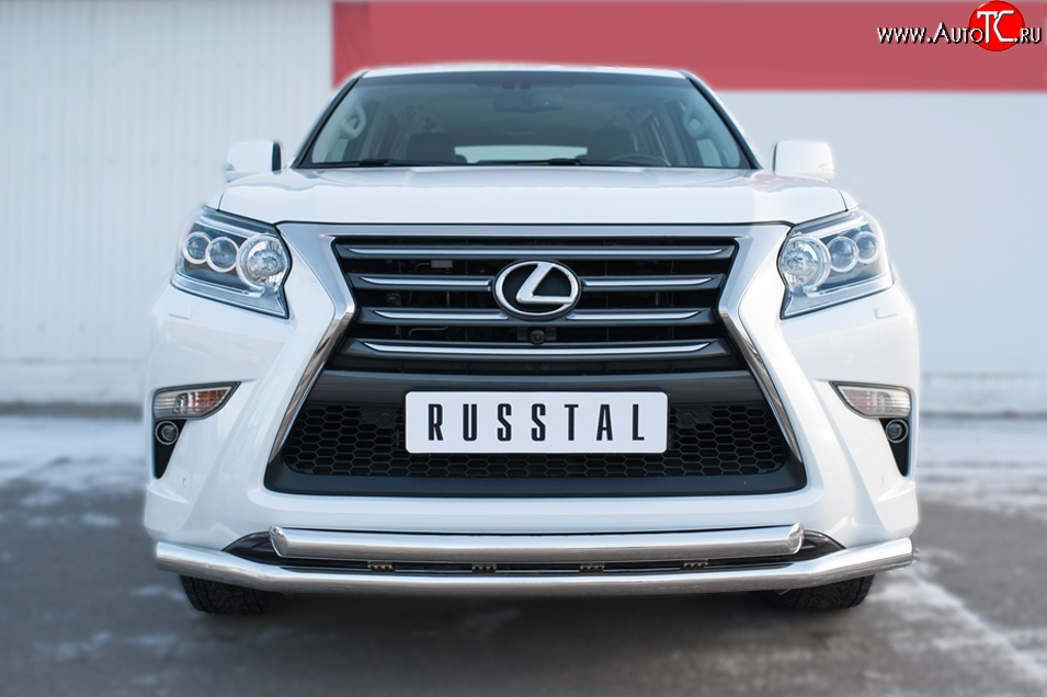 22 549 р. Защита переднего бампера (2 трубыØ63 мм, нержавейка) SLITKOFF Lexus GX460 J150 1-ый рестайлинг (2013-2019)  с доставкой в г. Керчь