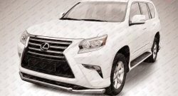 Двойная защита переднего бампера из труб диаметром 76 и 57 мм Slitkoff Lexus GX460  J150 (2013-2022) 1-ый рестайлинг, 2-ой рестайлинг