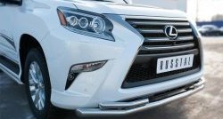 19 349 р. Защита переднего бампера (2 трубыØ63 и 42 мм, нержавейка) SLITKOFF Lexus GX460 J150 1-ый рестайлинг (2013-2019)  с доставкой в г. Керчь. Увеличить фотографию 2