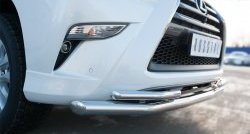 19 349 р. Защита переднего бампера (2 трубыØ63 и 42 мм, нержавейка) SLITKOFF Lexus GX460 J150 1-ый рестайлинг (2013-2019)  с доставкой в г. Керчь. Увеличить фотографию 3