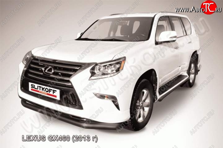 14 999 р. Защита переднего бампера из трубы d76 Slitkoff Lexus GX460 J150 1-ый рестайлинг (2013-2019) (Цвет: серебристый)  с доставкой в г. Керчь