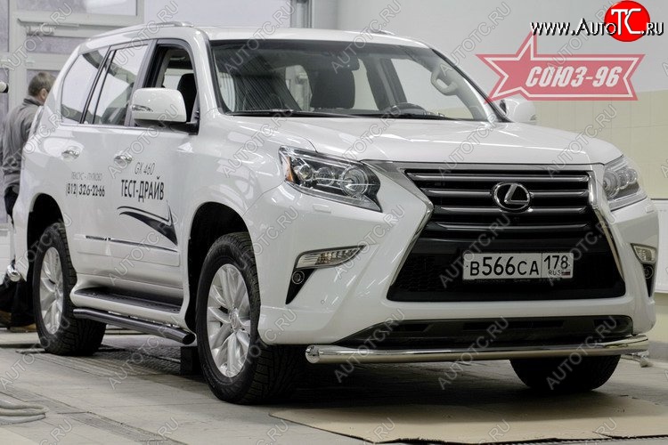 19 484 р. Защита переднего бампера одинарная Souz-96 (d76) Lexus GX460 J150 1-ый рестайлинг (2013-2019)  с доставкой в г. Керчь