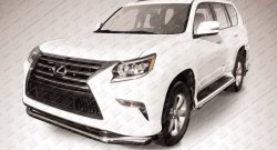 Одинарная защита переднего бампера диаметром 76 мм Slitkoff Lexus GX460  J150 (2013-2022) 1-ый рестайлинг, 2-ой рестайлинг