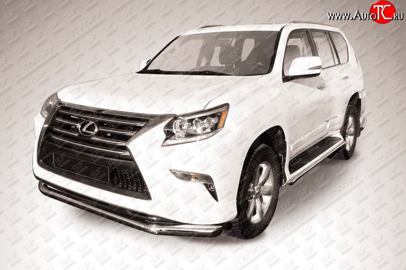 19 599 р. Одинарная защита переднего бампера диаметром 76 мм Slitkoff  Lexus GX460  J150 (2013-2022) 1-ый рестайлинг, 2-ой рестайлинг (Нержавейка, Полированная)  с доставкой в г. Керчь