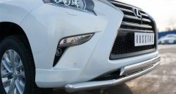 14 849 р. Защита переднего бампера (2 трубы Ø63 и 75х42 мм, нержавейка) Russtal Lexus GX460 J150 1-ый рестайлинг (2013-2019)  с доставкой в г. Керчь. Увеличить фотографию 4