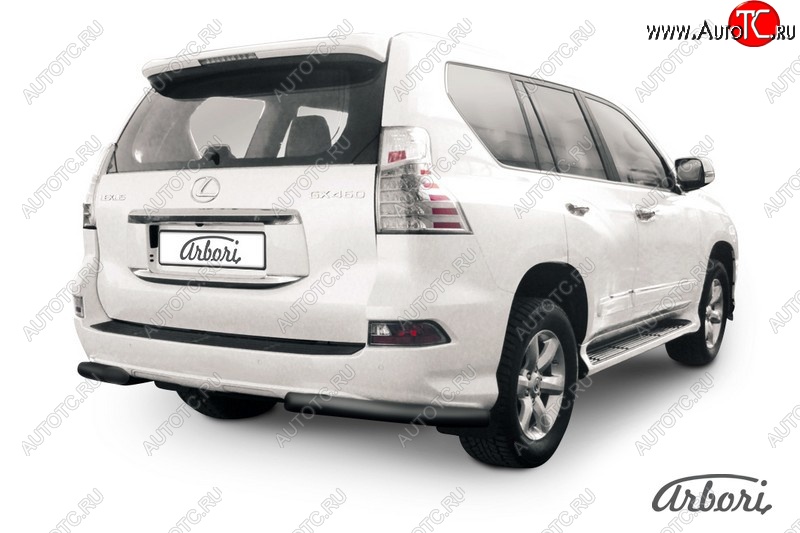 9 449 р. Защита заднего бампера Arbori (черная, 1 труба d76 mm). Lexus GX460 J150 1-ый рестайлинг (2013-2019)  с доставкой в г. Керчь