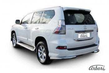 17 729 р. Защита заднего бампера Arbori (уголки, нержавейка, 1 труба d76 mm). Lexus GX460 J150 1-ый рестайлинг (2013-2019)  с доставкой в г. Керчь. Увеличить фотографию 2
