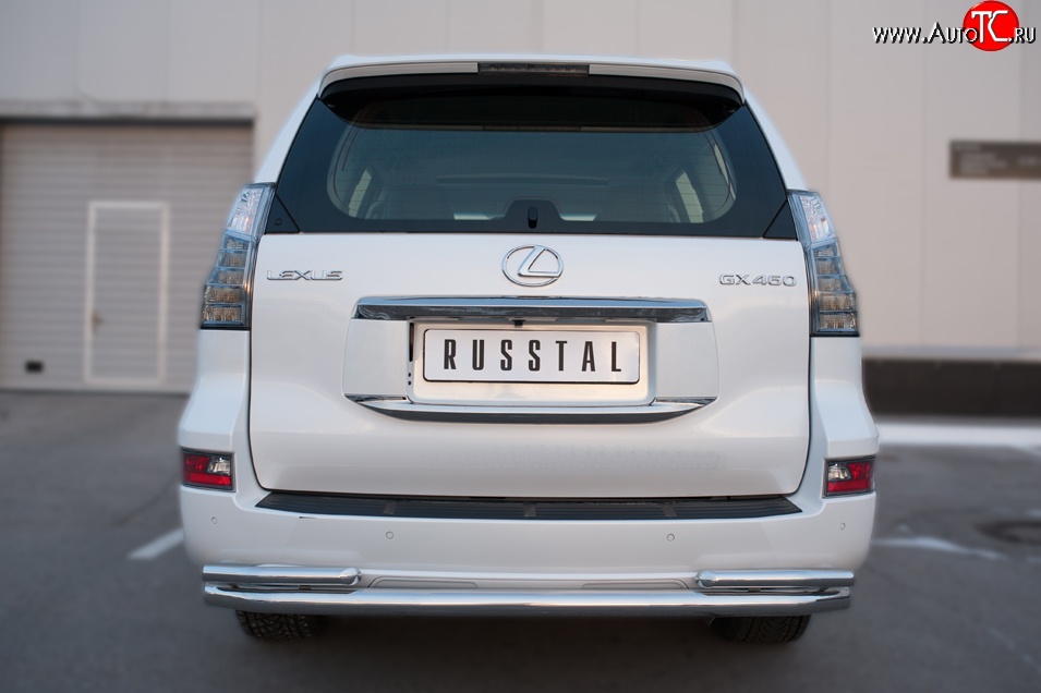 21 699 р. Защита заднего бампера (Ø63 и 42 мм, с углами, нержавейка) SLITKOFF  Lexus GX460  J150 (2013-2022) 1-ый рестайлинг, 2-ой рестайлинг  с доставкой в г. Керчь