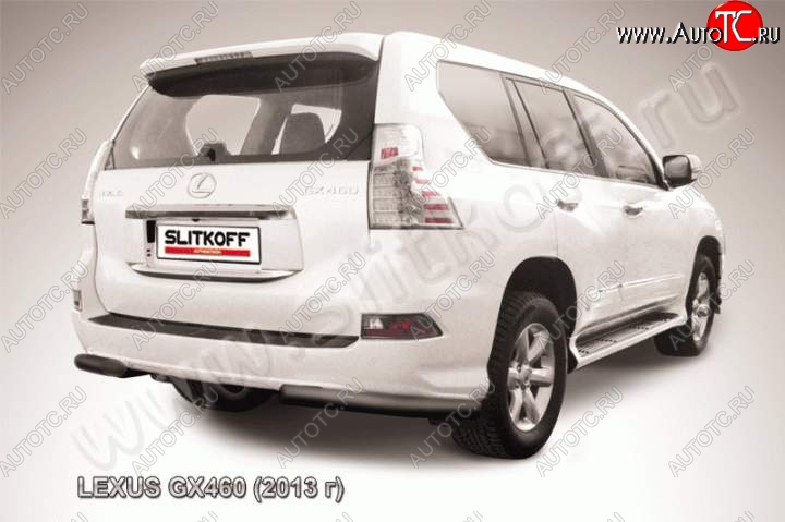 12 699 р. Защита заднего бампера из уголков d76 Slitkoff  Lexus GX460  J150 (2013-2022) 1-ый рестайлинг, 2-ой рестайлинг (Цвет: серебристый)  с доставкой в г. Керчь