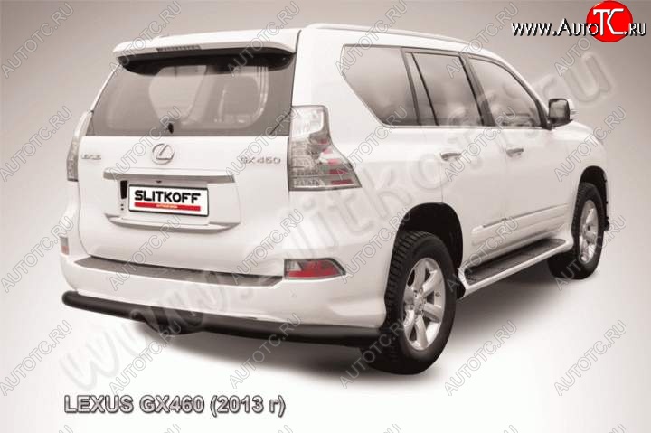 11 349 р. Защита заднего бампера из трубы d76 Slitkoff (радиусная)  Lexus GX460  J150 (2013-2022) 1-ый рестайлинг, 2-ой рестайлинг (Цвет: серебристый)  с доставкой в г. Керчь
