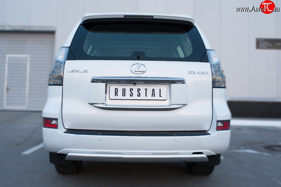 12 499 р. Защита заднего бампера (Ø75x42 мм, нержавейка) Russtal Lexus GX460 J150 1-ый рестайлинг (2013-2019)  с доставкой в г. Керчь