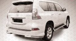 Защита заднего бампера из двойных боковых уголков с диаметром труб 76 и 42 мм Slitkoff Lexus GX460  J150 (2013-2022) 1-ый рестайлинг, 2-ой рестайлинг