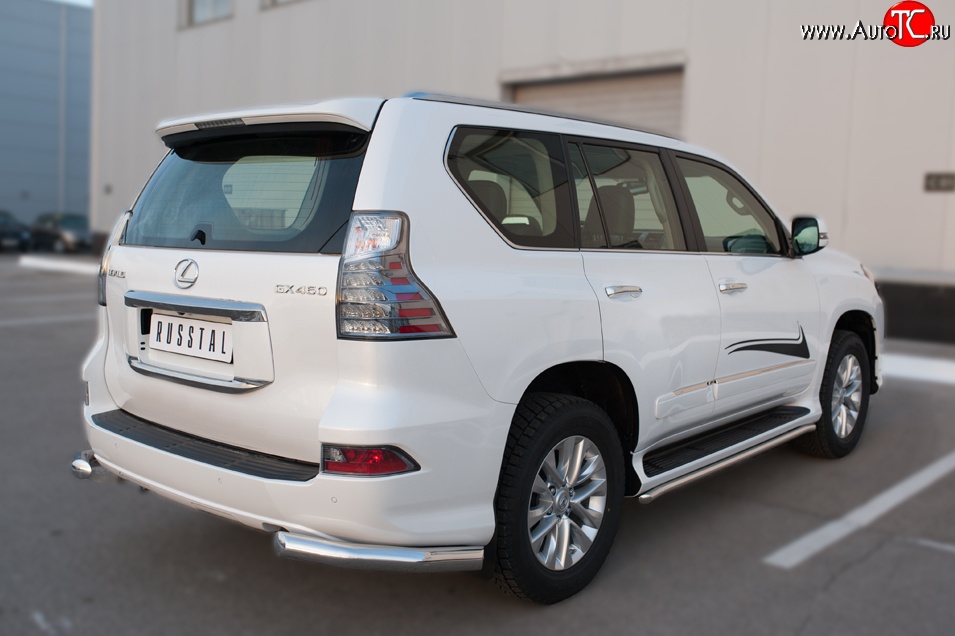 17 599 р. Защита заднего бампера (Ø76 мм уголки, нержавейка) SLITKOFF Lexus GX460 J150 1-ый рестайлинг (2013-2019)  с доставкой в г. Керчь