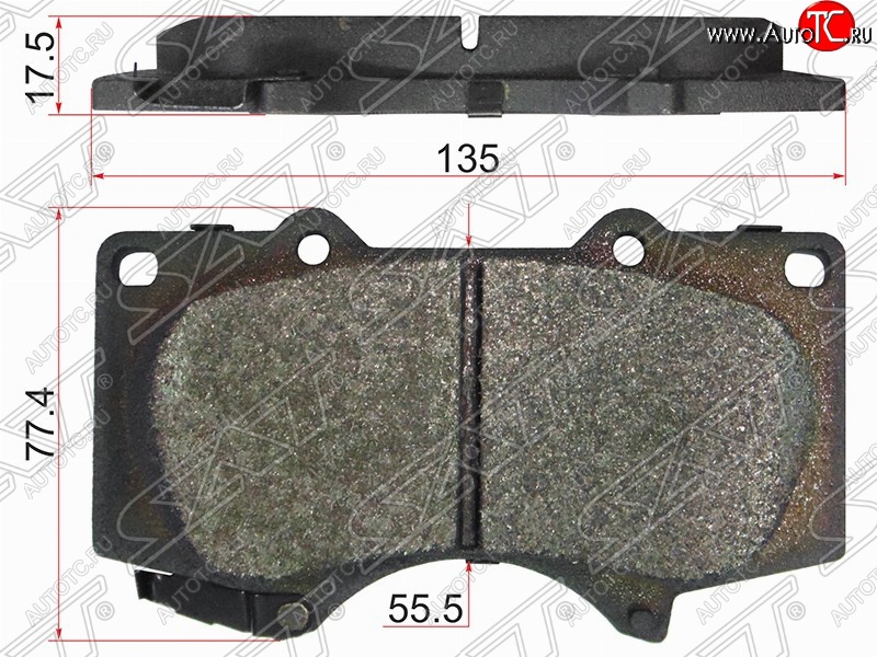 1 539 р. Комплект тормозных колодок SAT (с керам. наполн.) Lexus GX460 J150 1-ый рестайлинг (2013-2019)  с доставкой в г. Керчь