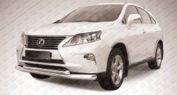 Двойная защита переднего бампера из двух труб диаметром 76 и 57 мм Slitkoff Lexus RX  270 - RX350  AL10