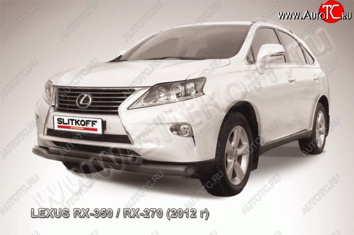 18 699 р. Защита переднего бампера из труб d76+57 Slitkoff Lexus RX350 AL10 рестайлинг (2012-2015) (Цвет: серебристый)  с доставкой в г. Керчь