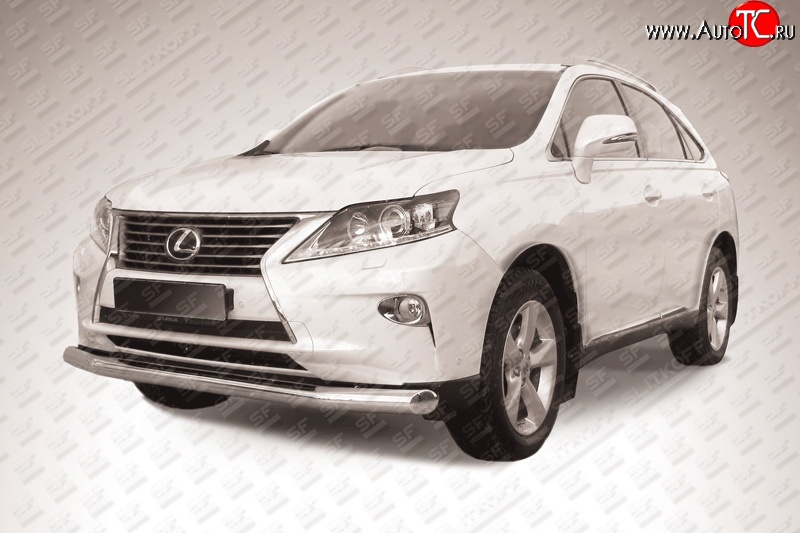 19 299 р. Одинарная защита переднего бампера диаметром 76 мм Slitkoff Lexus RX350 AL10 рестайлинг (2012-2015) (Нержавейка, Полированная)  с доставкой в г. Керчь