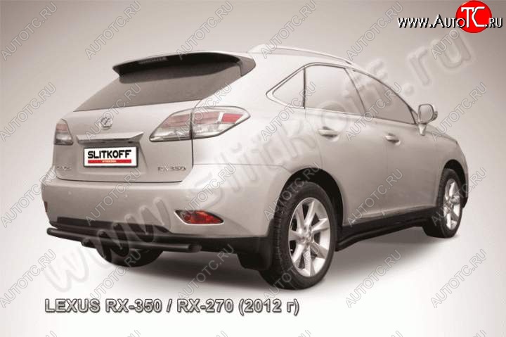 11 299 р. Защита заднего бампера из трубы d57 Slitkoff Lexus RX 270 AL20 дорестайлинг (2015-2019) (Цвет: серебристый)  с доставкой в г. Керчь