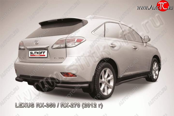 10 649 р. Защита заднего бампера из уголков d76 Slitkoff Lexus RX 270 AL20 дорестайлинг (2015-2019) (Цвет: серебристый)  с доставкой в г. Керчь
