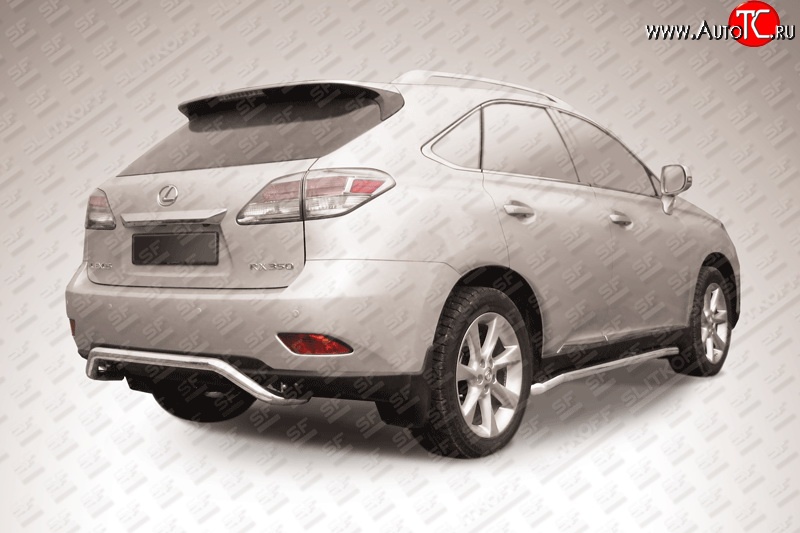 14 549 р. Фигурная защита заднего бампера диаметром 57 мм Slitkoff Lexus RX 270 AL20 дорестайлинг (2015-2019) (Нержавейка, Полированная)  с доставкой в г. Керчь