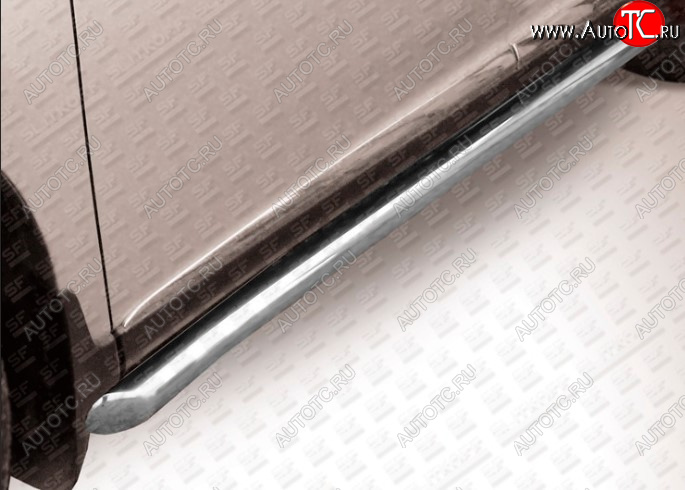 16 499 р. Защита порогов Slitkoff (Ø 76 мм, труба с гибами)  Lexus RX  270 (2015-2019) AL20 дорестайлинг (Сталь с полимерным покрытием. Цвет: серебристый)  с доставкой в г. Керчь