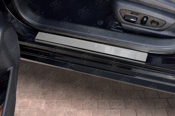 1 989 р. Накладки порожков салона Russtal Lexus ES350 XV70 дорестайлинг (2018-2021) (Нержавейка полированная)  с доставкой в г. Керчь. Увеличить фотографию 2