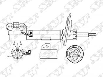 Правый амортизатор передний (2WD, 4WD) SAT Toyota Camry XV40 рестайлинг (2009-2011)
