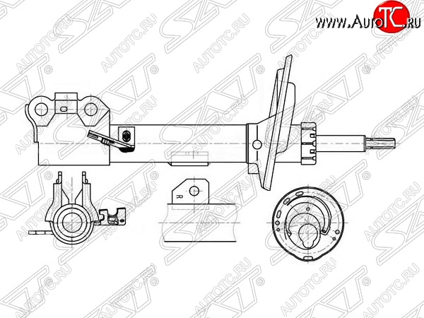 3 679 р. Правый амортизатор передний (2WD, 4WD) SAT Toyota Camry XV40 рестайлинг (2009-2011)  с доставкой в г. Керчь