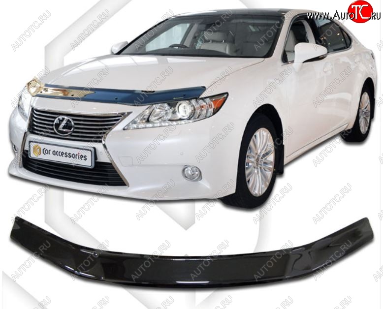 1 999 р. Дефлектор капота CA-Plastiс Lexus ES250 XV60 дорестайлинг (2012-2015) (Classic черный, Без надписи)  с доставкой в г. Керчь