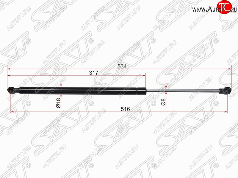 659 р. Упор капота SAT (газовый)  Lexus GS300  S190 (2005-2012) дорестайлинг, рестайлинг  с доставкой в г. Керчь