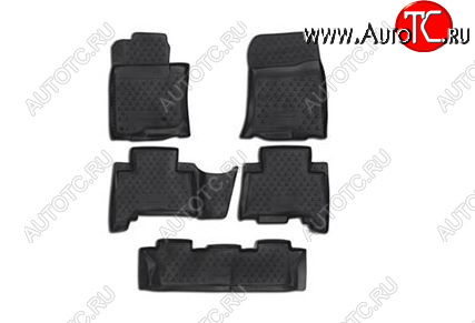 4 189 р. Комплект 3D ковриков салона Element (полиуретан) Lexus GX460 J150 1-ый рестайлинг (2013-2019) (Черные)  с доставкой в г. Керчь