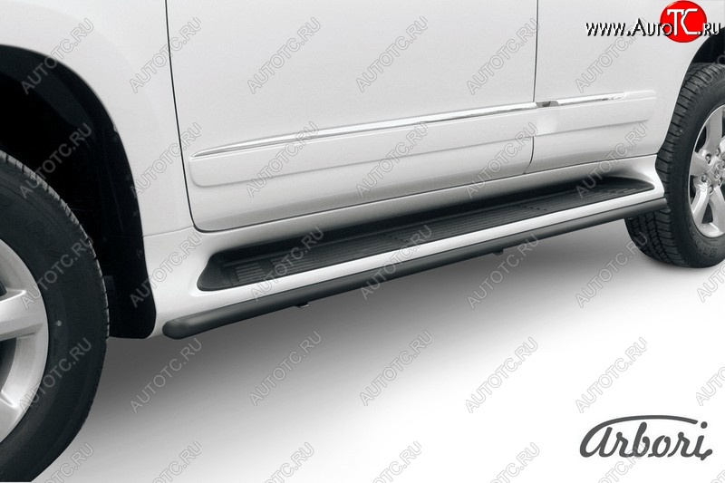 7 649 р. Защита заднего бампера Arbori (черная, 1 труба d42 mm). Lexus GX460 J150 дорестайлинг (2009-2013)  с доставкой в г. Керчь