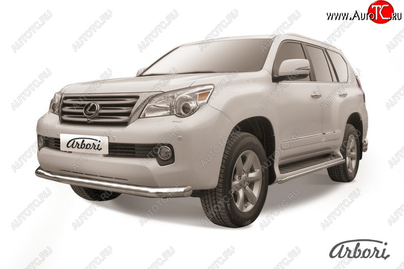 19 079 р. Защита переднего бампера Arbori (нержавейка, 1 труба d76 mm). Lexus GX460 J150 дорестайлинг (2009-2013)  с доставкой в г. Керчь