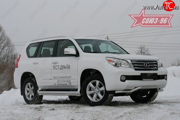 18 359 р. Защита переднего бампера одинарная Souz-96 (d60). Lexus GX460 J150 дорестайлинг (2009-2013)  с доставкой в г. Керчь