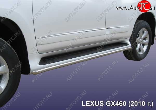 12 349 р. Защита порогов из труб d42 Slitkoff  Lexus GX460  J150 (2009-2013) дорестайлинг (Цвет: серебристый)  с доставкой в г. Керчь