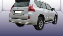 Двойная защита заднего бампера из трёх труб диаметром 76 и 42 мм Slitkoff Lexus GX460  J150 (2009-2013) дорестайлинг