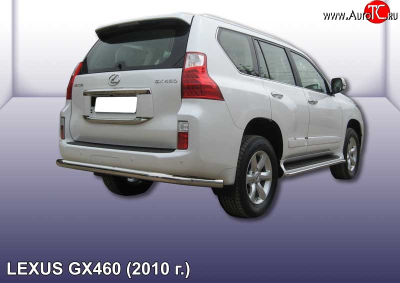 20 449 р. Защита заднего бампера из трубы диаметром 76 мм Slitkoff  Lexus GX460  J150 (2009-2013) дорестайлинг (Нержавейка, Полированная)  с доставкой в г. Керчь