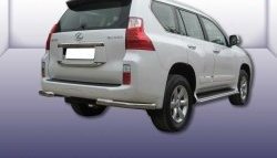 Защита заднего бампера из двух боковых уголков диаметром 76 мм Slitkoff Lexus GX460  J150 (2009-2013) дорестайлинг