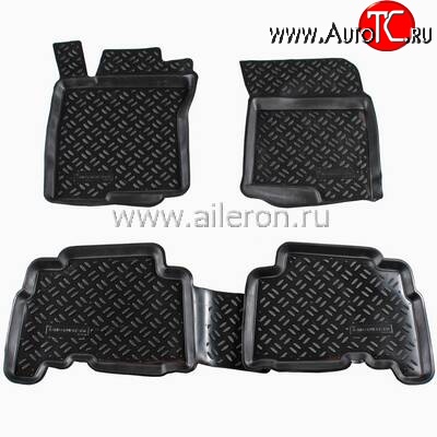 1 879 р. Коврики в салон Aileron 4 шт. (полиуретан) Toyota Land Cruiser Prado J150 дорестайлинг (2009-2013)  с доставкой в г. Керчь
