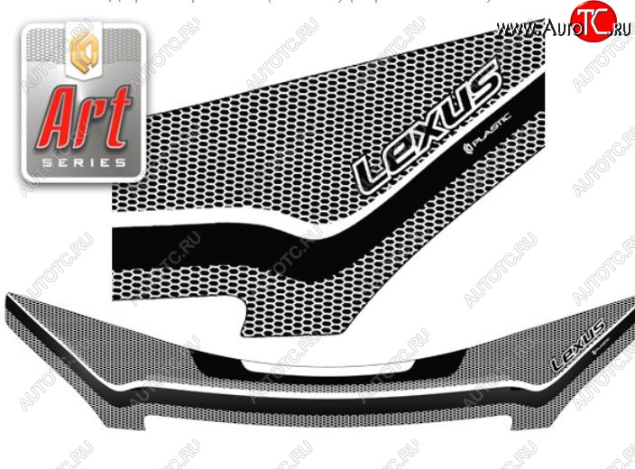 2 599 р. Дефлектор капота CA-Plastiс  Lexus GX470  J120 (2002-2007) дорестайлинг (Серия Art черная)  с доставкой в г. Керчь