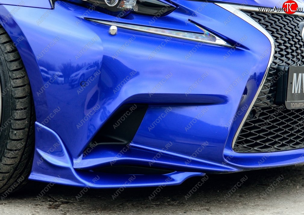 7 799 р. Клыки на передний бампер Tuning-Sport Lexus IS250 XE30 седан дорестайлинг (2013-2016) (Неокрашенная)  с доставкой в г. Керчь