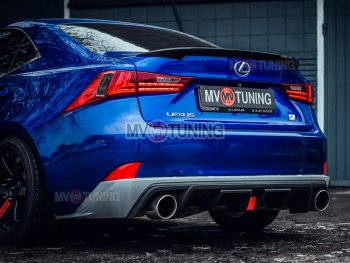 16 499 р. Диффузор заднего бампера MV tuning (со стоп сигналом и килями)  Lexus IS250  XE30 седан (2013-2016) дорестайлинг (Неокрашенный)  с доставкой в г. Керчь. Увеличить фотографию 4