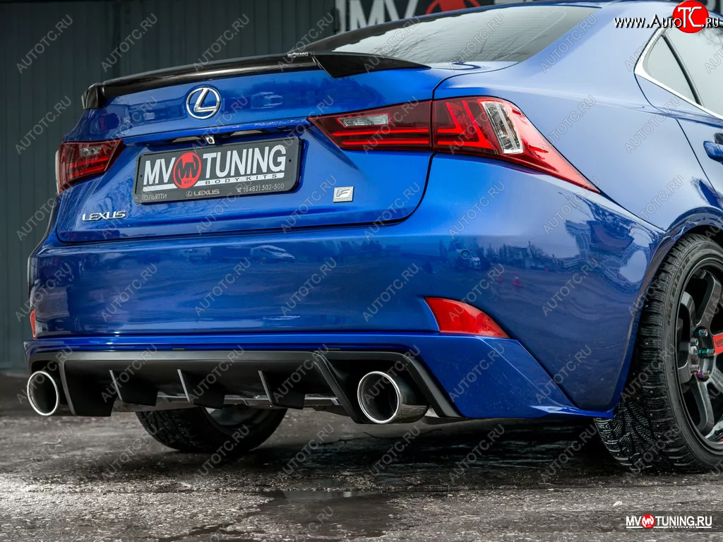 14 499 р. Диффузор заднего бампера var №1 (с килями) MV-Tuning  Lexus IS250  XE30 седан (2013-2016) дорестайлинг  с доставкой в г. Керчь