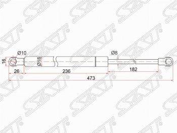 Упор капота SAT (газовый) Lexus IS250  XE20 - IS350  XE20
