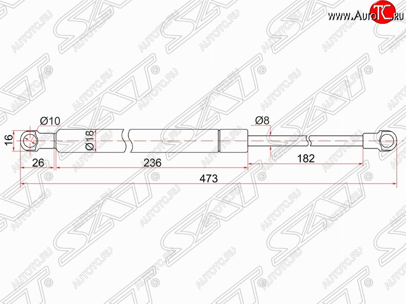 619 р. Упор капота SAT (газовый)  Lexus IS250  XE20 - IS350  XE20  с доставкой в г. Керчь