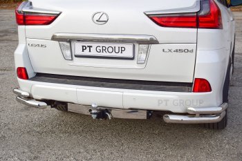 18 929 р. Фаркоп PT GROUP /съемный квадрат/ с НЕРЖ накладкой TOYOTA LC 200 2007-/ LEXUS LX 2016-2021 )  Toyota Land Cruiser  200 (2007-2021) дорестайлинг, 1-ый рестайлинг, 2-ой рестайлинг  с доставкой в г. Керчь. Увеличить фотографию 4