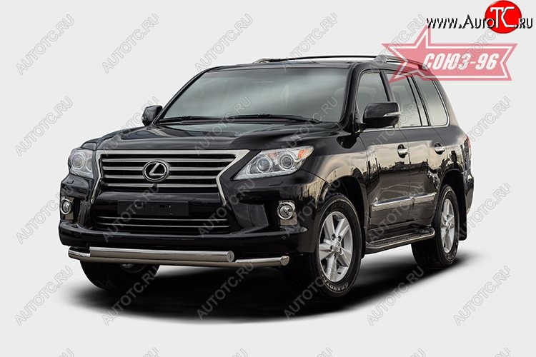 1 169 р. Защита переднего бампера двойная Souz-96 (d76/75х42). Lexus LX570 J200 1-ый рестайлинг (2012-2015)  с доставкой в г. Керчь